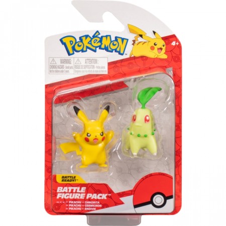 Pikachu og Chikorita Battle Feature Figure