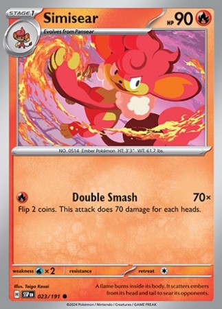 Surging Sparks 23/191 Simisear - Reverse Holo