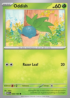 Scarlet & Violet 151 43/165 Oddish - Reverse Holo