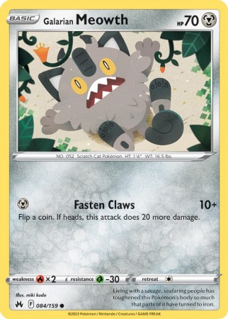 Crown Zenith 84/159 Galarian Meowth
