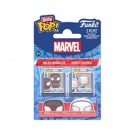 Spider-Man Bitty POP! Vinyl Figure 2-Pack Miles Morales and Ghost Spider 2,5 cm - Forventet Oktober