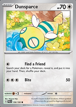 Paldea Evolved 156/193 Dunsparce - Reverse Holo