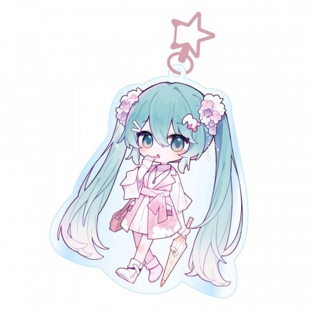 Hatsune Miku Acrylic Keychain Kawaii Summer Time