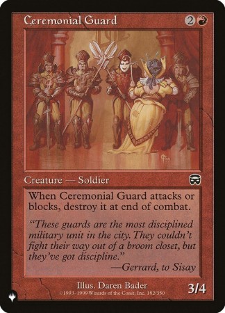 Ceremonial Guard 182/350 List Card
