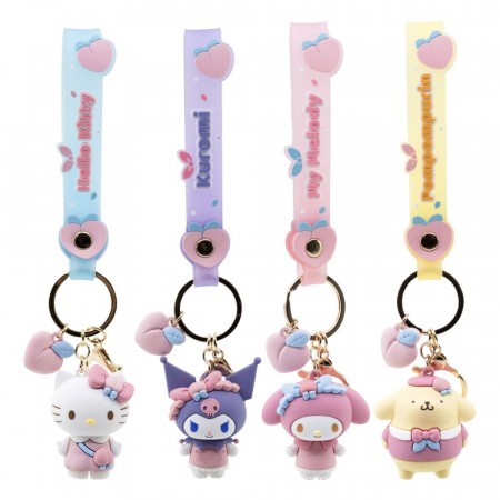 Sanrio Peach Series Nøkkelring med Håndstropp – Hello Kitty & Friends