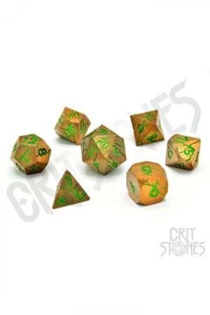 CritStones Metal Dice Set Gorgon Gaze (7)