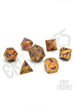 CritStones Metal Dice Set Shattered Sigils (7)