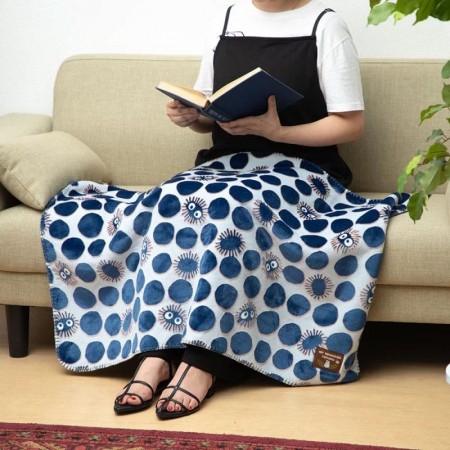 Ghibli My Neighbor Totoro – Moiré Fleecepledd med Soot Sprite Silhuett 70 x 100 cm