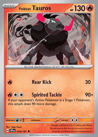 Surging Sparks 18/191 Paldean Tauros - Reverse Holo