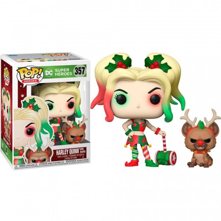 DC Holiday Harley Quinn Pop! Vinyl Figure with Helper Buddy 357