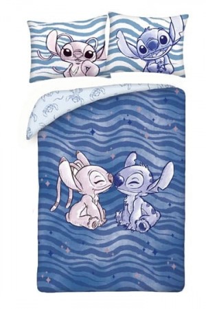 Lilo & Stitch Sengetøy - Stitch & Angel Waves 140 x 200 cm / 70 x 90 cm