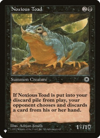 Noxious Toad List Card