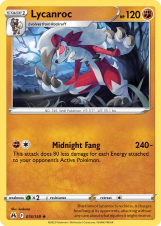 Crown Zenith 74/159 Lycanroc