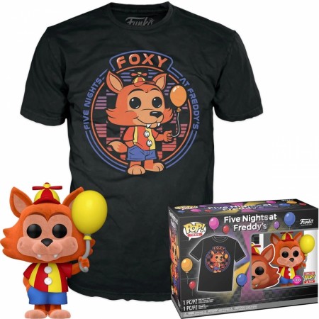 FNAF Foxy Flocked Pop! Vinyl Figure with Adult Pop! T-Shirt
