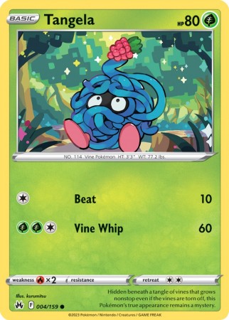 Crown Zenith 4/159 Tangela - Reverse Holo