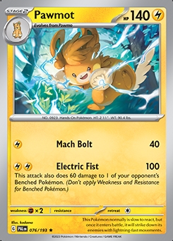 Paldea Evolved 76/193 Pawmot - Reverse Holo