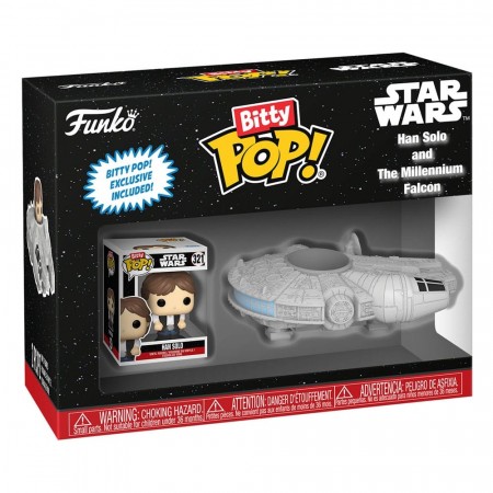 Star Wars Bitty POP! Rides Display Han Solo w/Millenium Falcon 2,5 cm
