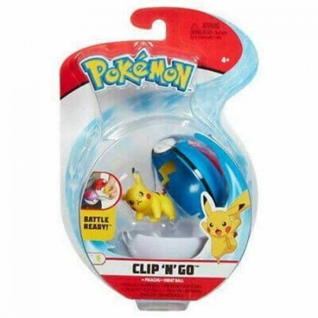 Pokemon Clip N Go figursett - Pikachu med Great Ball