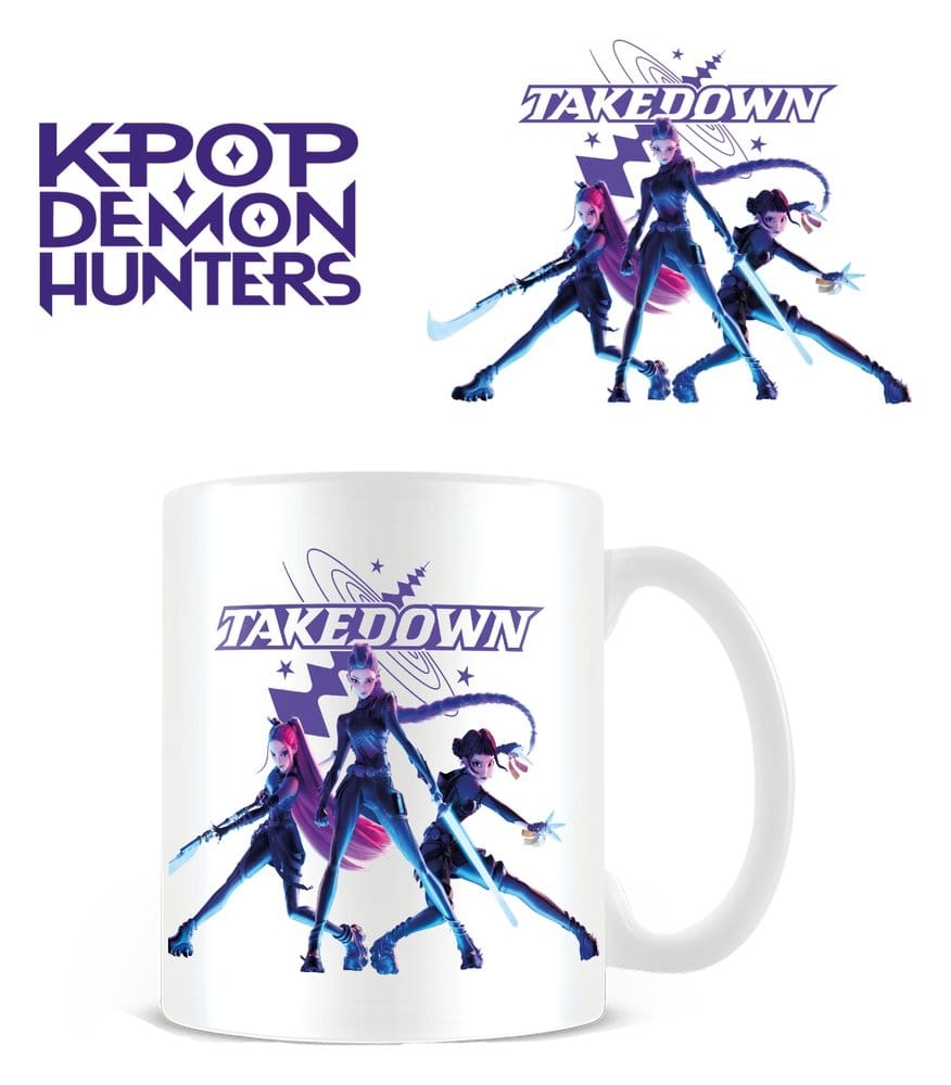 Gjør kaffepausen litt mer demonjeger-klar! Dette hvite keramikkkruset fra KPop Demon Hunters har et tøft Takedown-design og passer perfekt til kaffe, te, kakao eller som samleobjekt.